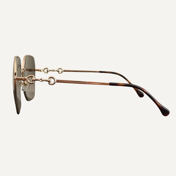 Gucci Women\'s Horsebit Gold Metal Sunglasses GG088SA 002 main image 4
